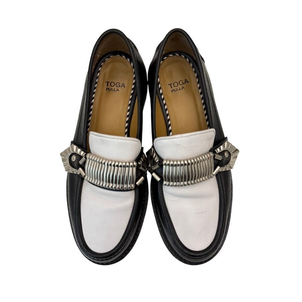 Toga Pulla leather loafers with silver buckles - size 38 - Picture 2 of 6
